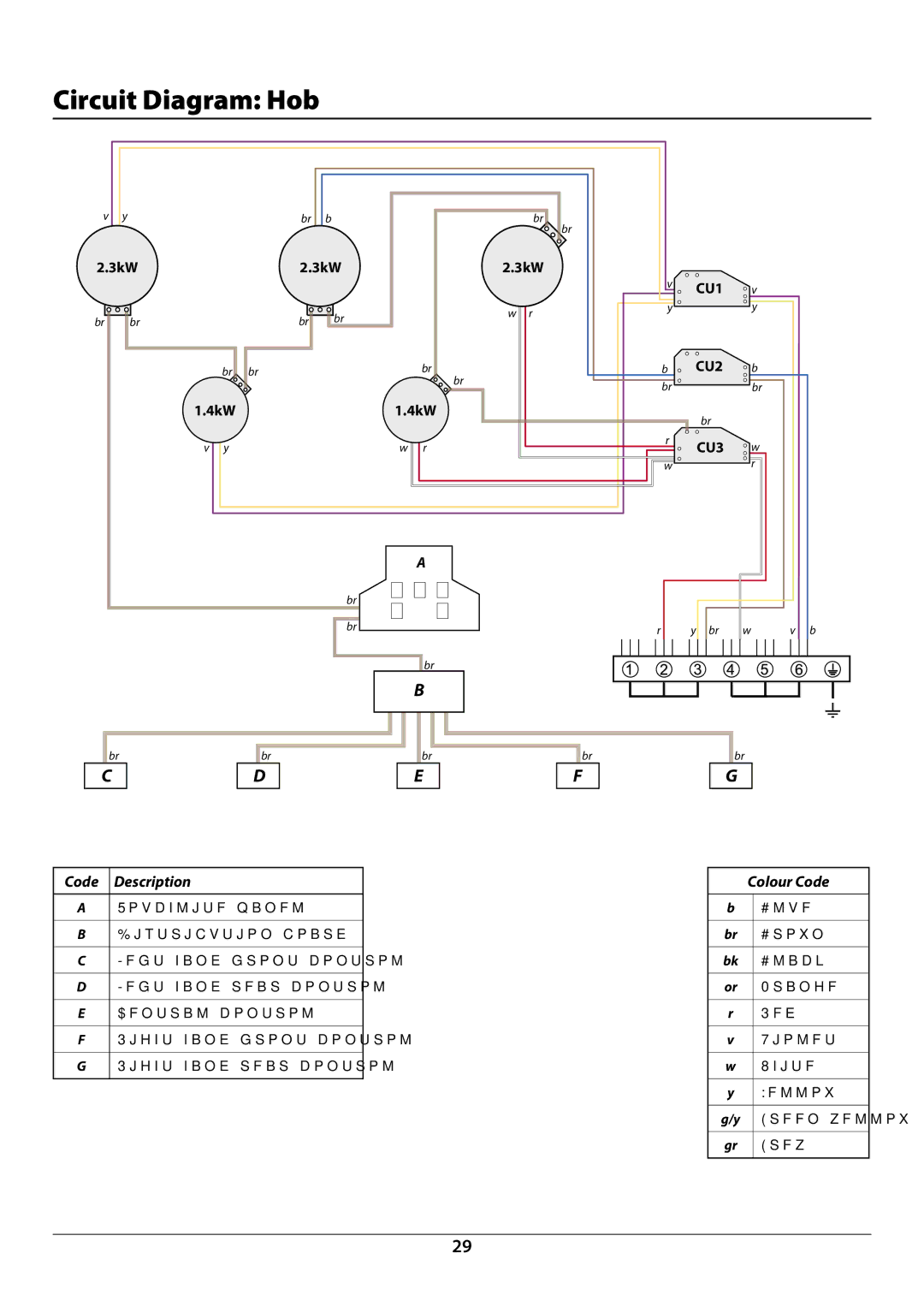 Rangemaster U109987 - 01 manual Circuit Diagram Hob 