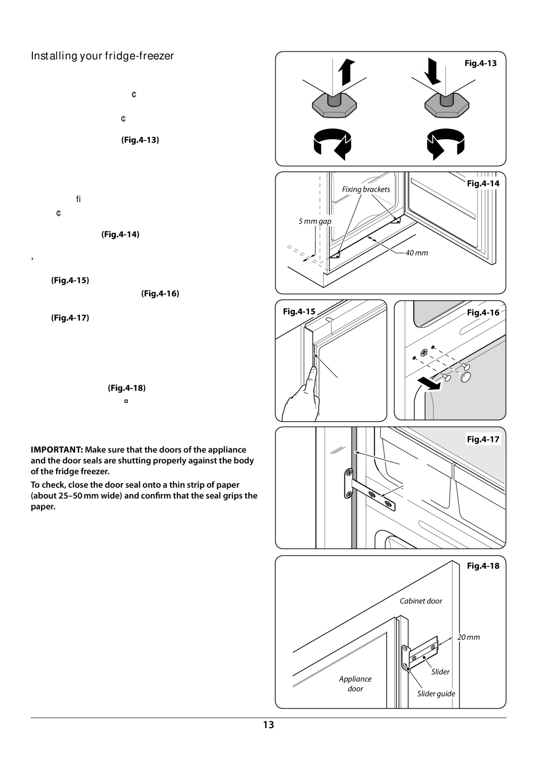 Rangemaster U110121 - 01A manual Installing your fridge-freezer 