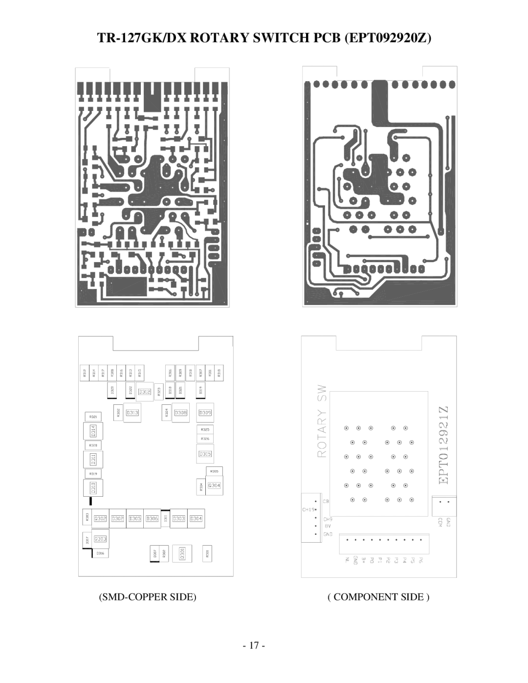 Ranger service manual TR-127GK/DX Rotary Switch PCB EPT092920Z 