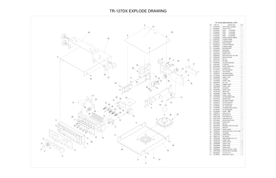 Ranger TR-127GK/DX service manual TR-127DX Mechanical Part 