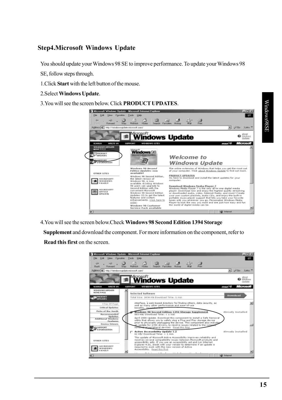 Ratoc Systems PCIFW1U manual Microsoft Windows Update 