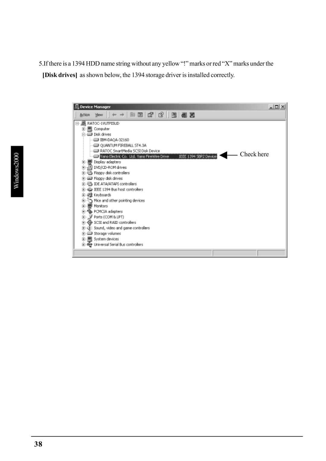 Ratoc Systems PCIFW1U manual Windows2000 