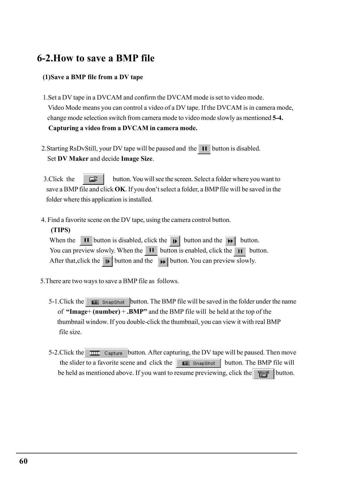 Ratoc Systems PCIFW1U manual How to save a BMP file, 1Save a BMP file from a DV tape 