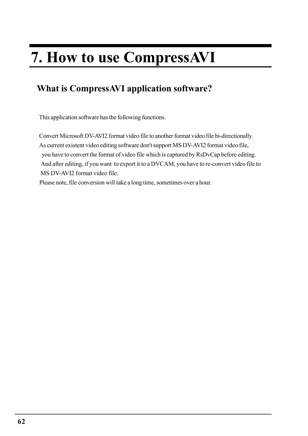 Ratoc Systems PCIFW1U manual How to use CompressAVI, What is CompressAVI application software? 