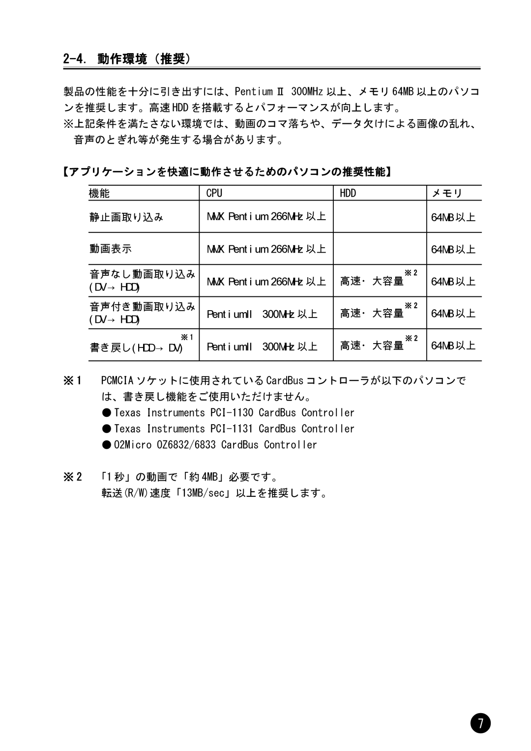 Ratoc Systems REX-CBFW1-L manual 動作環境（推奨）, 【アプリケーションを快適に動作させるためのパソコンの推奨性能】 