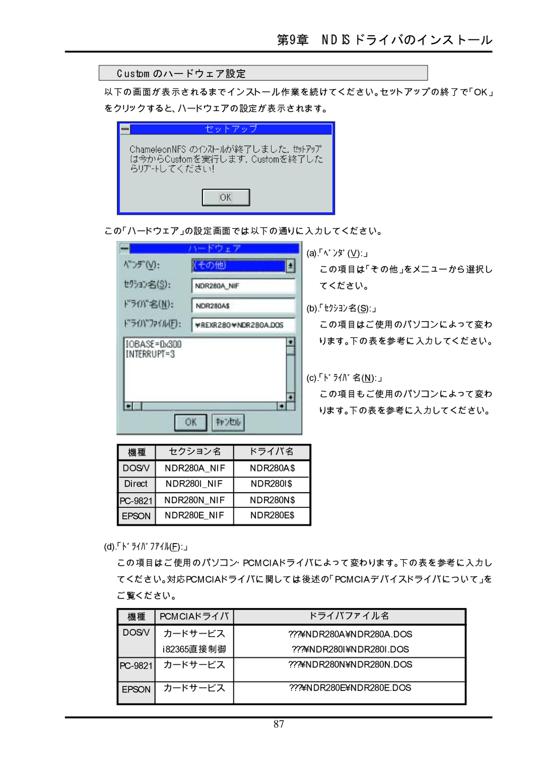 Ratoc Systems REX-R280 manual Customのハードウェア設定 