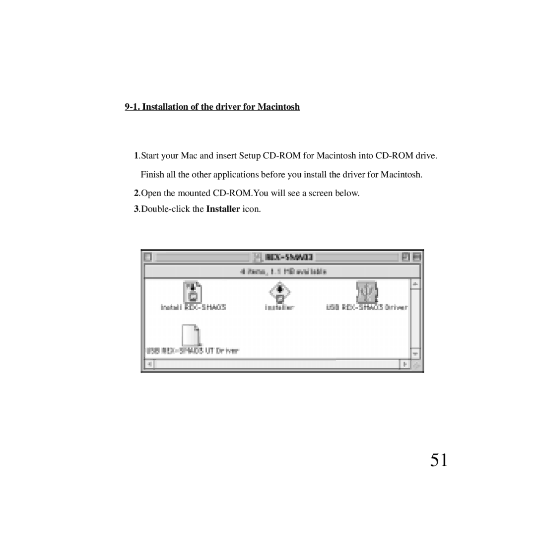 Ratoc Systems SMA03U manual Installation of the driver for Macintosh 