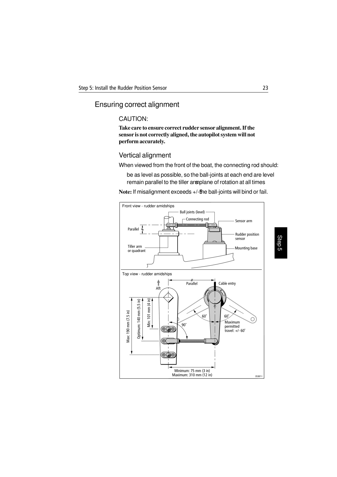 Raymarine 150/400 manual Ensuring correct alignment, Vertical alignment 