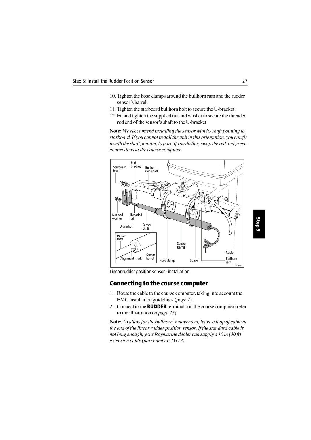 Raymarine 150/400 manual Connecting to the course computer 