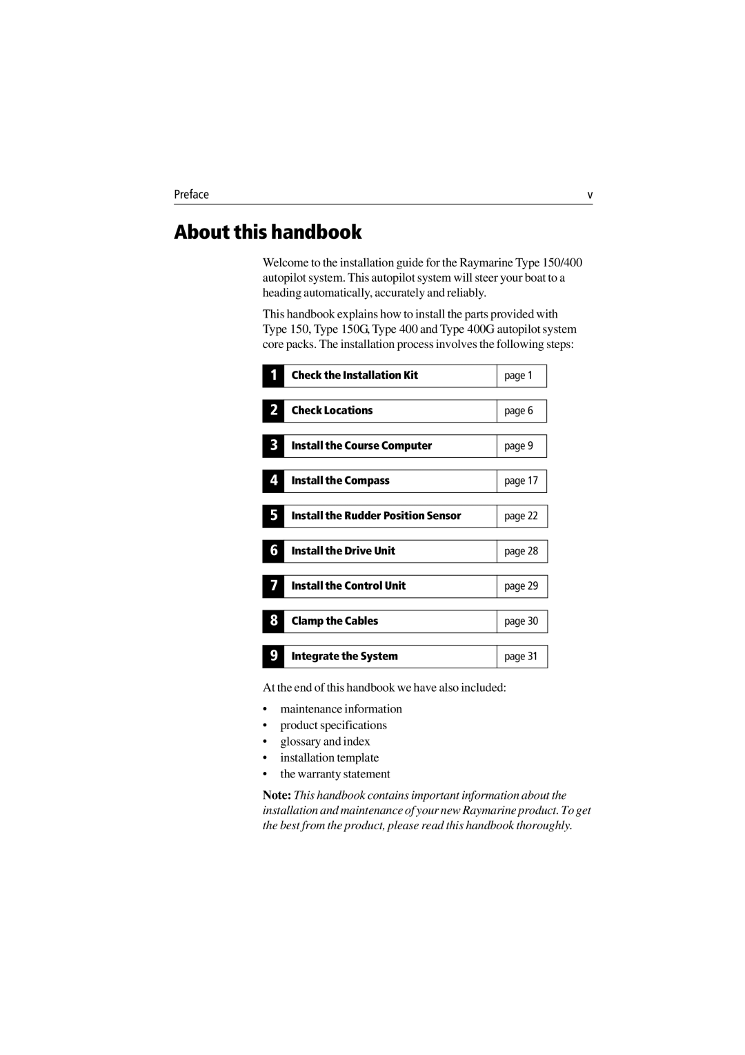 Raymarine 150/400 manual About this handbook 