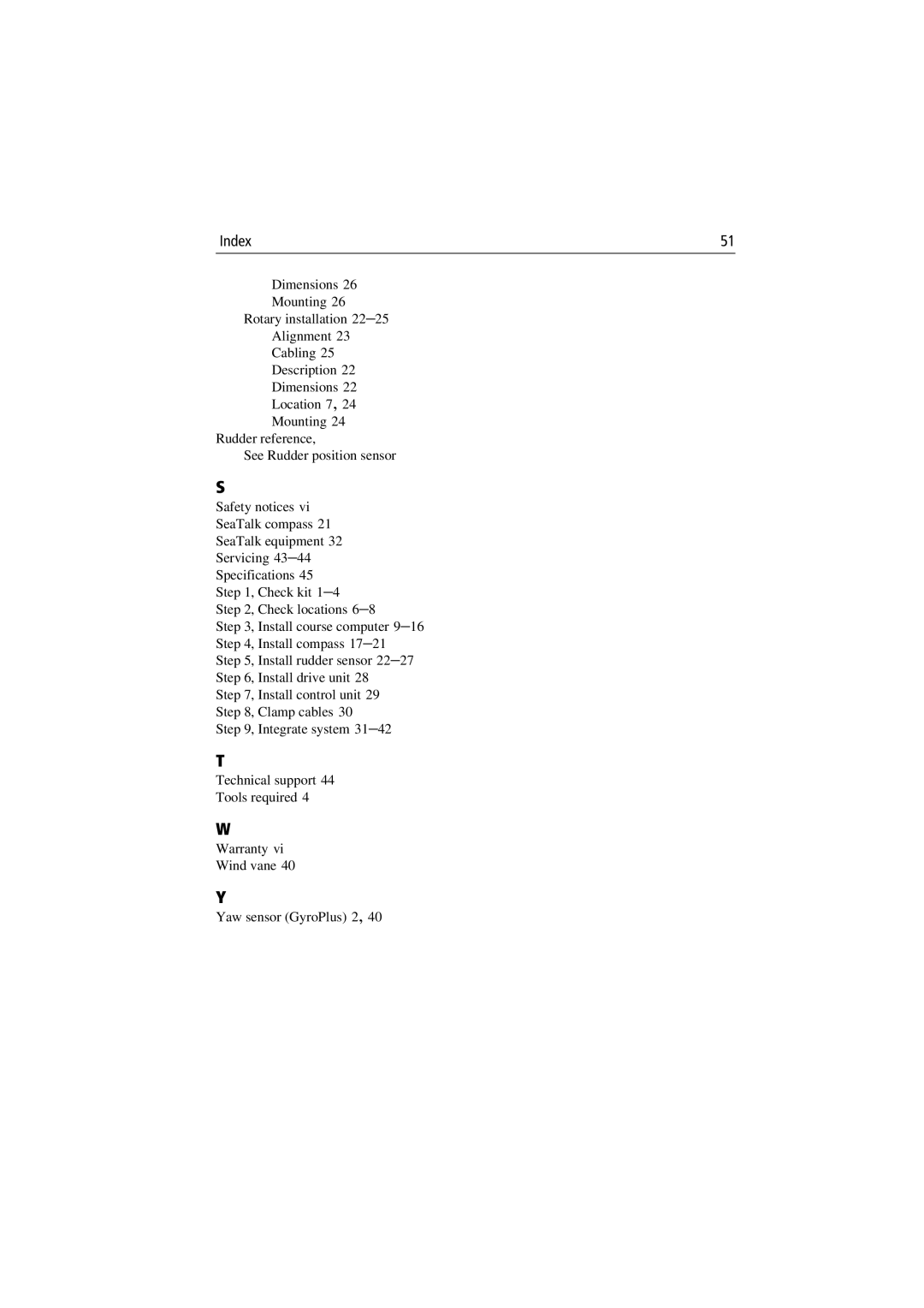 Raymarine 150/400 manual Index 