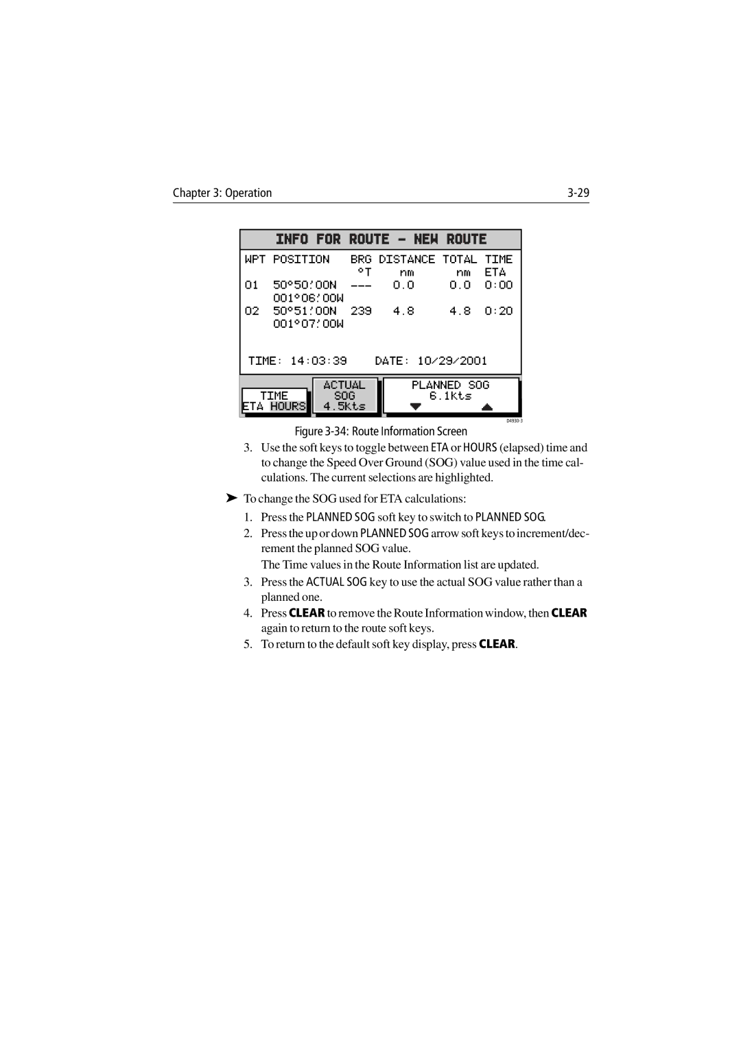 Raymarine 300 manual Info for Route NEW Route 