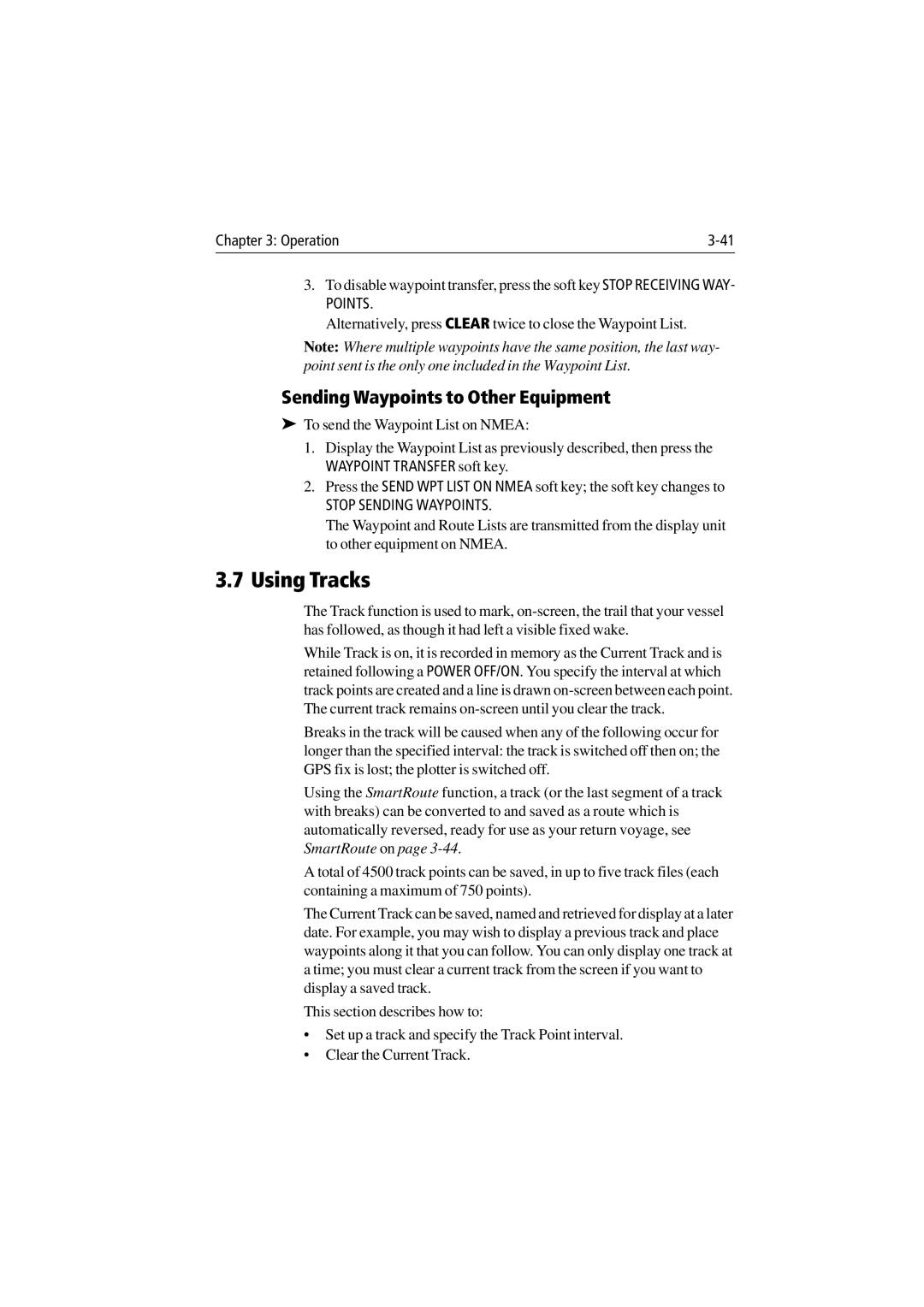 Raymarine 300 manual Using Tracks, Sending Waypoints to Other Equipment 