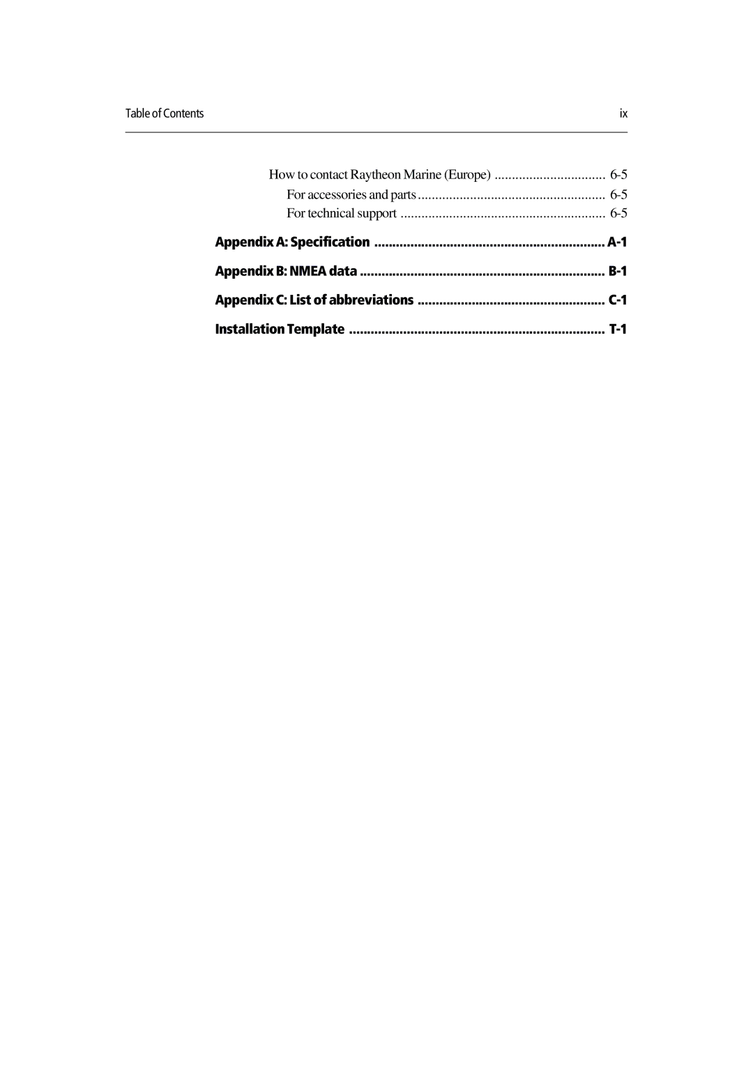 Raymarine 420D manual Table of Contents 