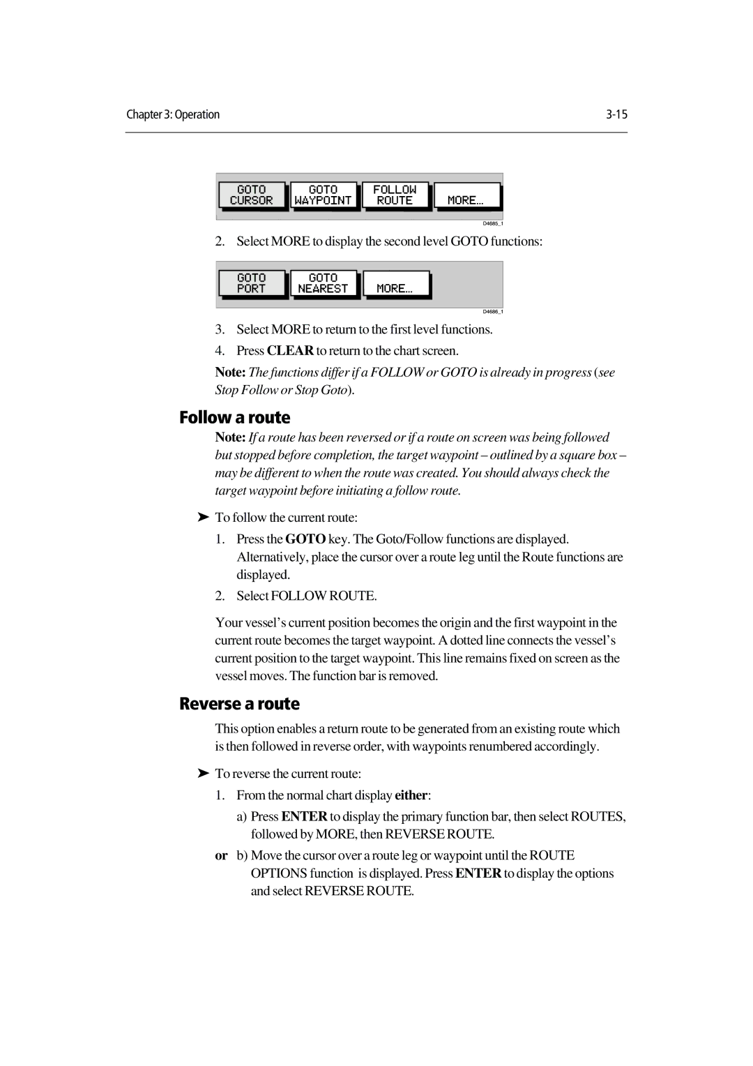 Raymarine 420D manual Follow a route, Reverse a route 