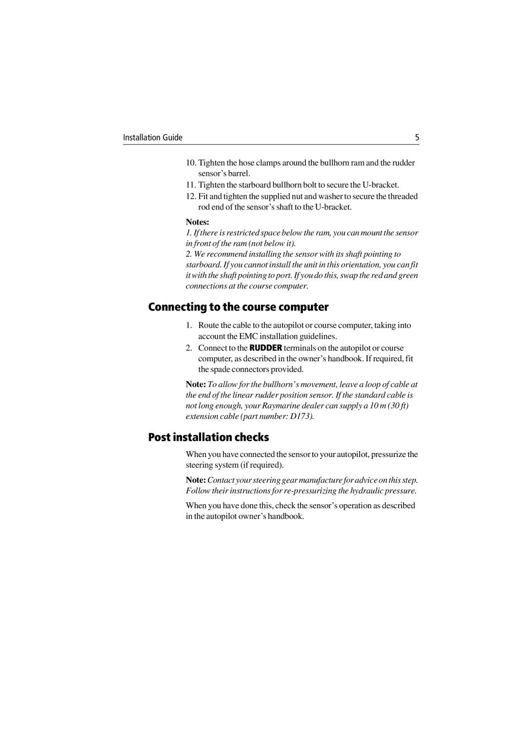 Raymarine 81006-3 manual Connecting to the course computer, Post installation checks 