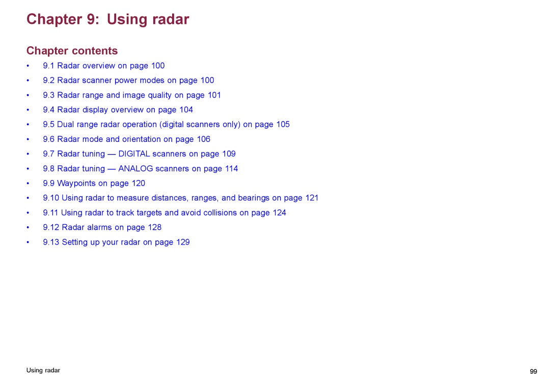 Raymarine C140w, C90w manual Using radar 