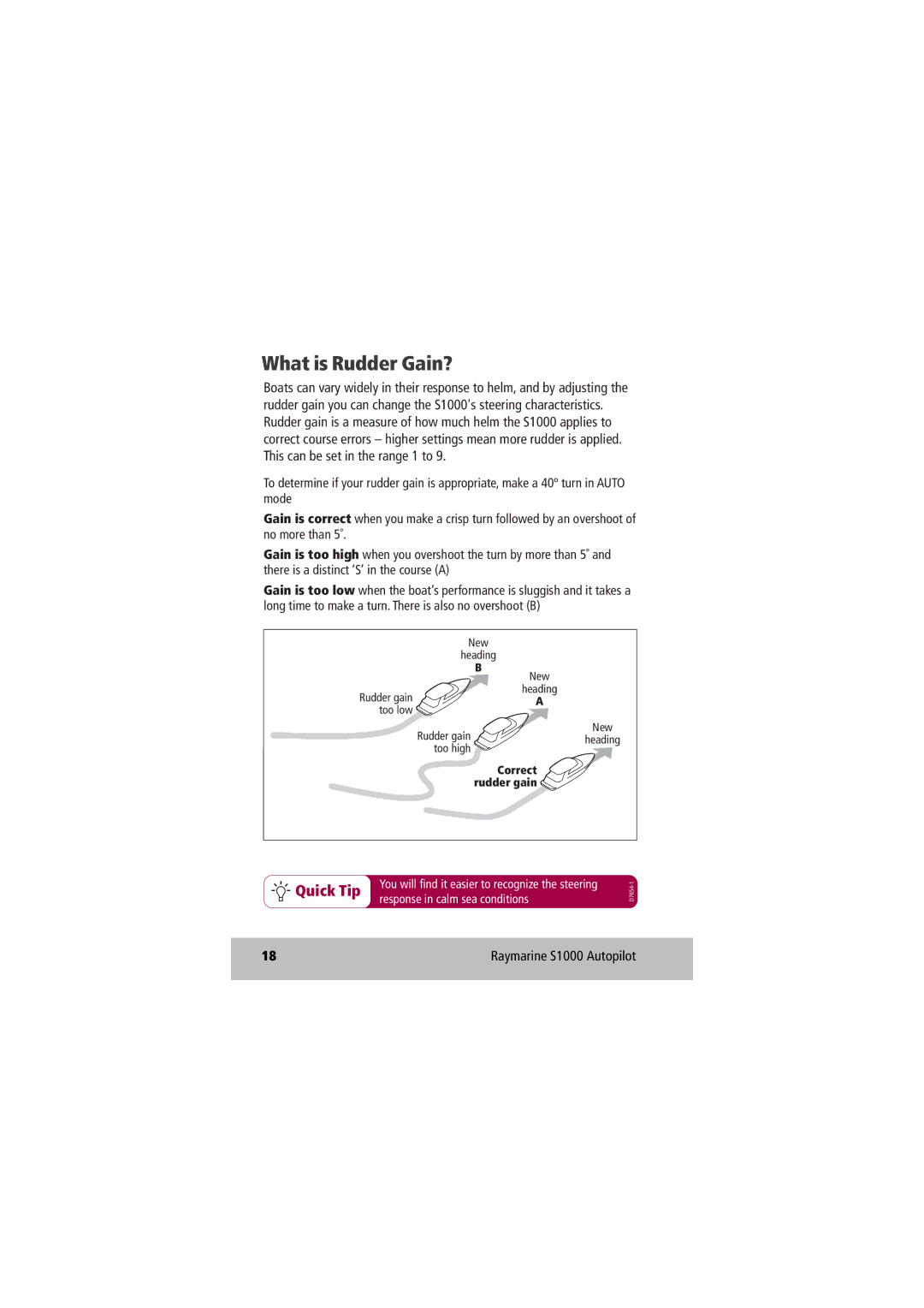 Raymarine D7637-1 manual What is Rudder Gain? 