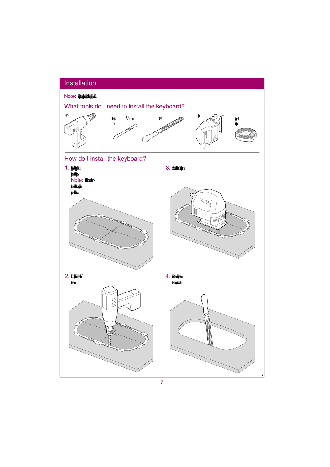 Raymarine E55061 manual Installation, What tools do I need to install the keyboard?, How do I install the keyboard? 