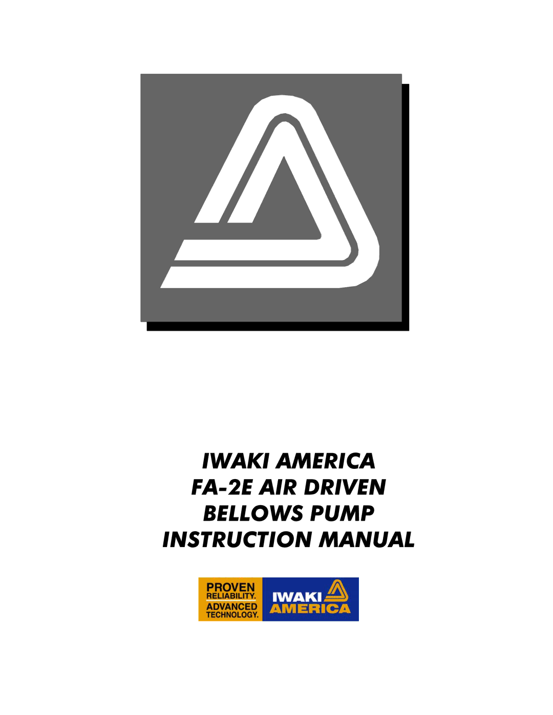 Raymarine instruction manual Iwaki America FA-2E AIR Driven Bellows Pump 