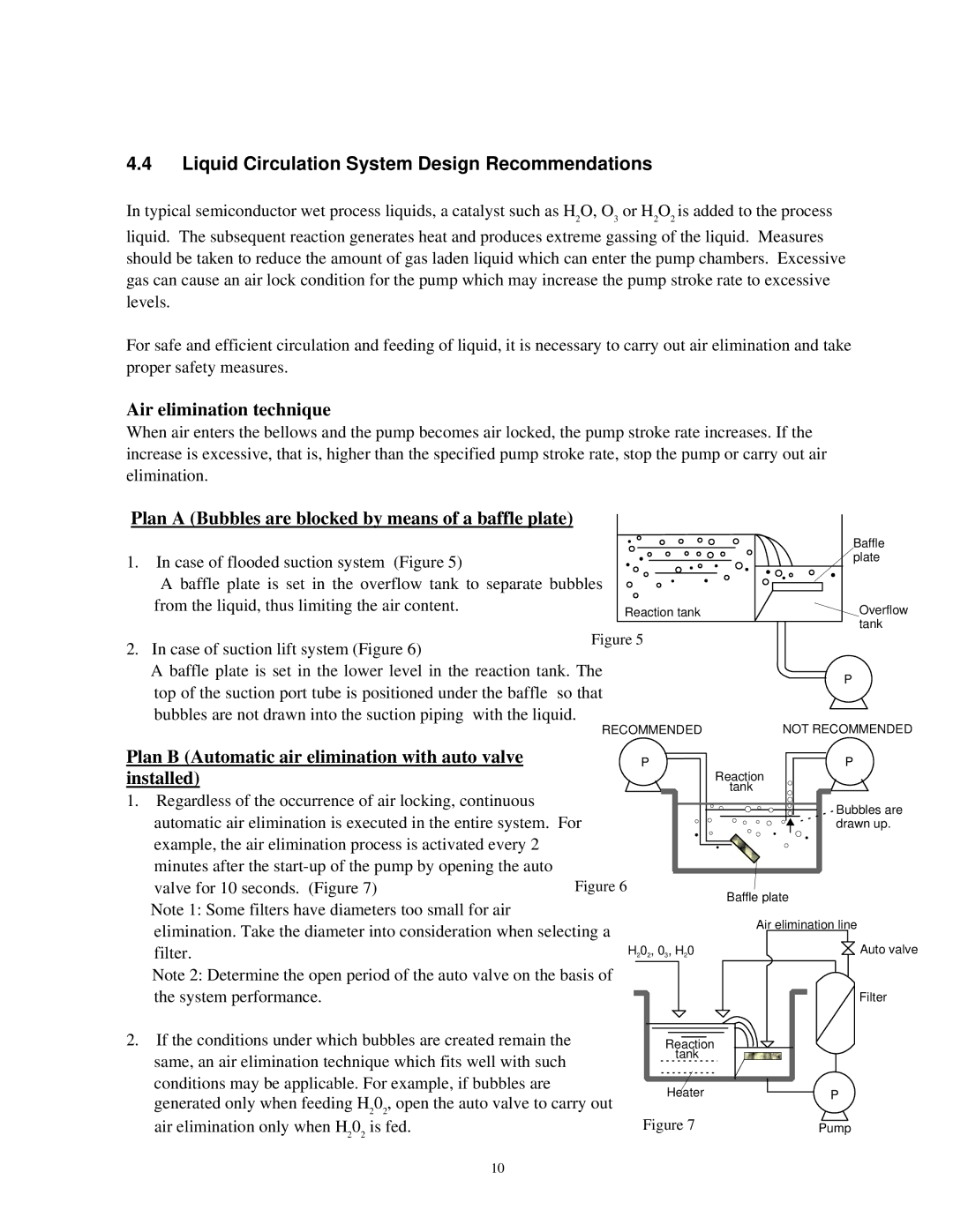 Raymarine FA-2E instruction manual Liquid Circulation System Design Recommendations, Air elimination technique 