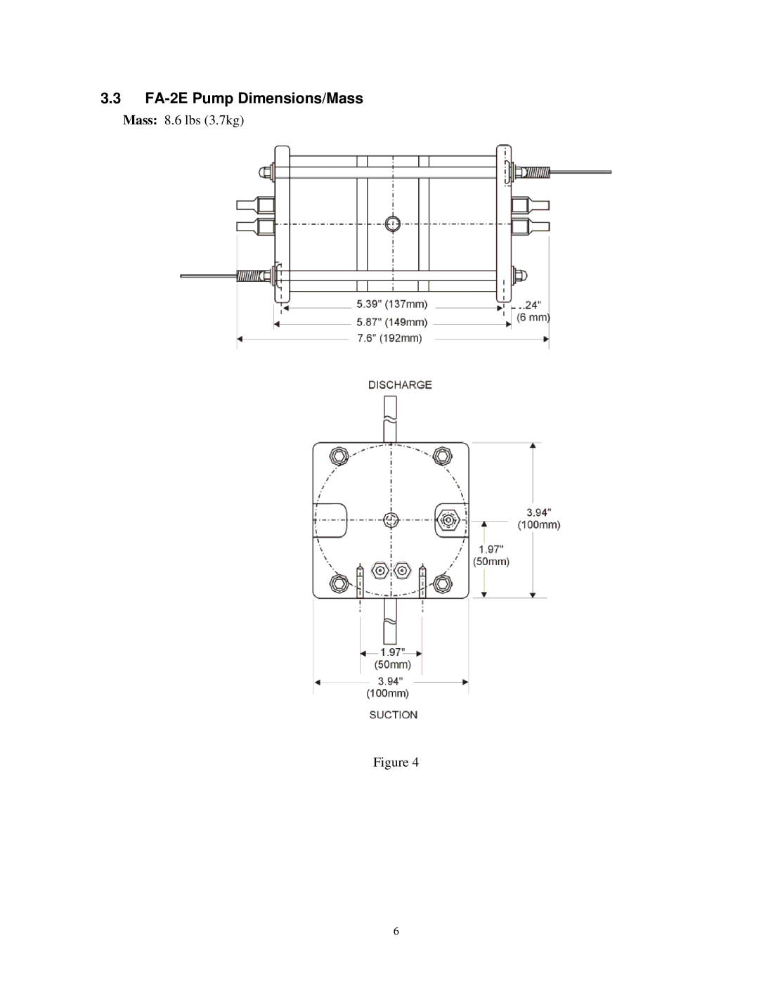 Raymarine instruction manual FA-2E Pump Dimensions/Mass 