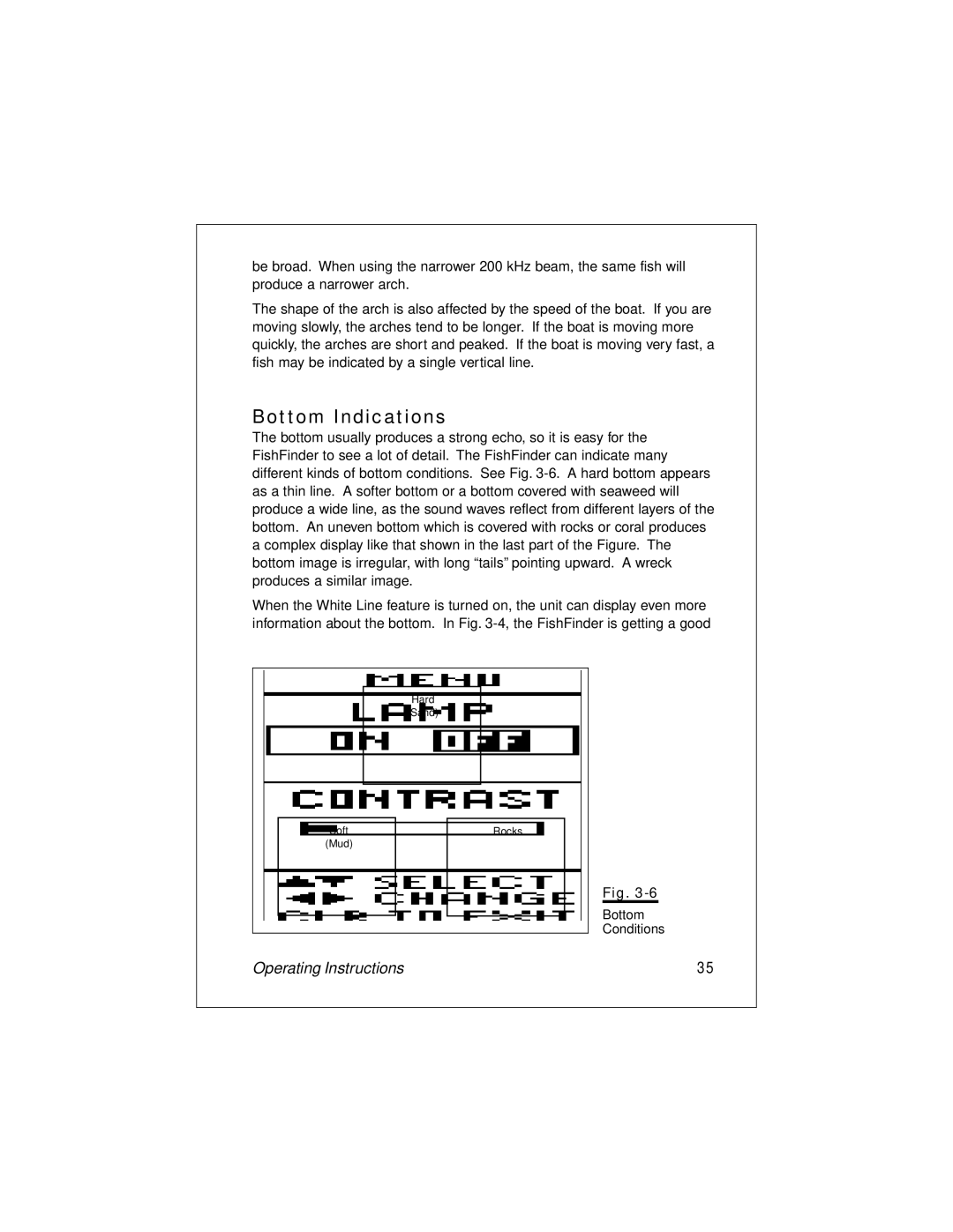 Raymarine L265 manual Bottom Indications 