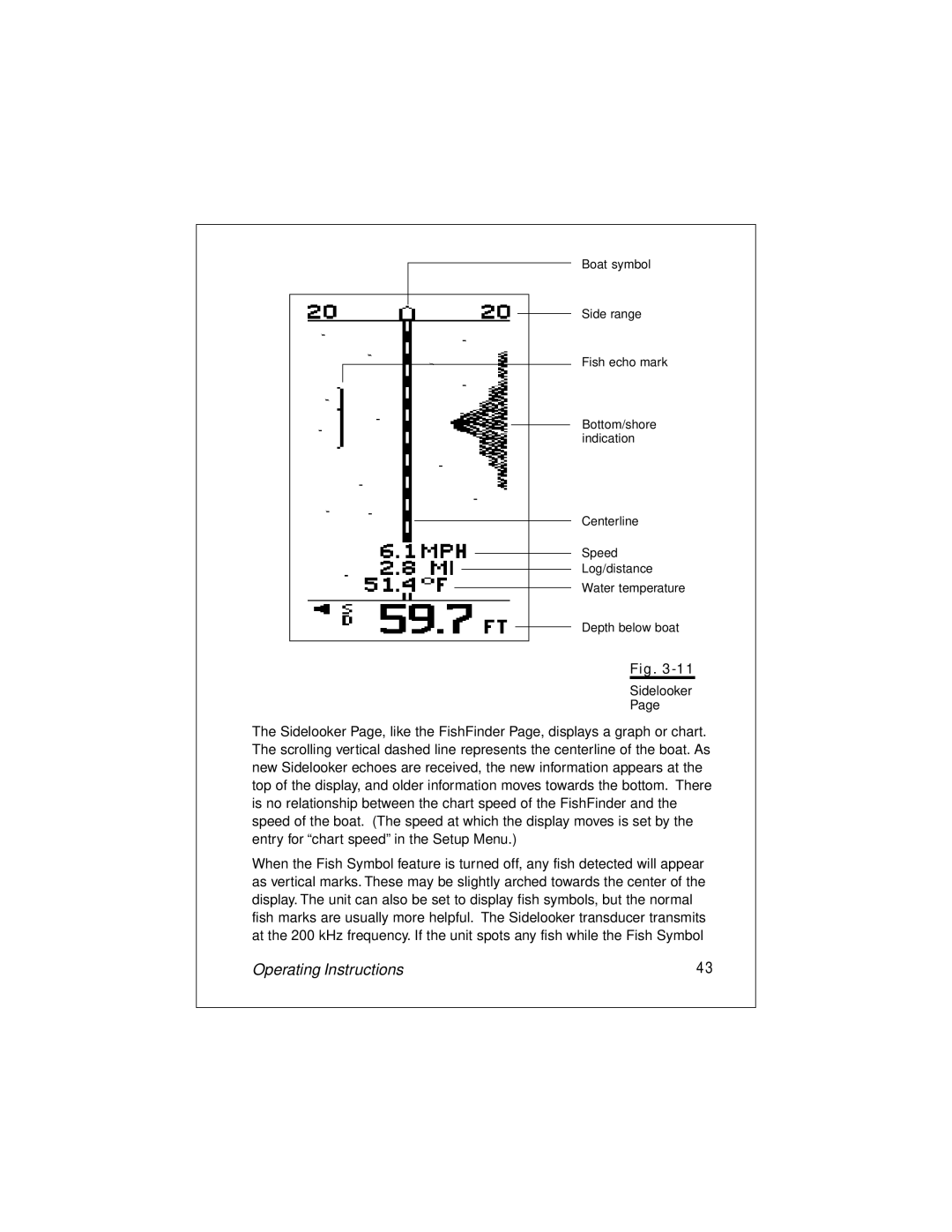 Raymarine L265 manual Operating Instructions 