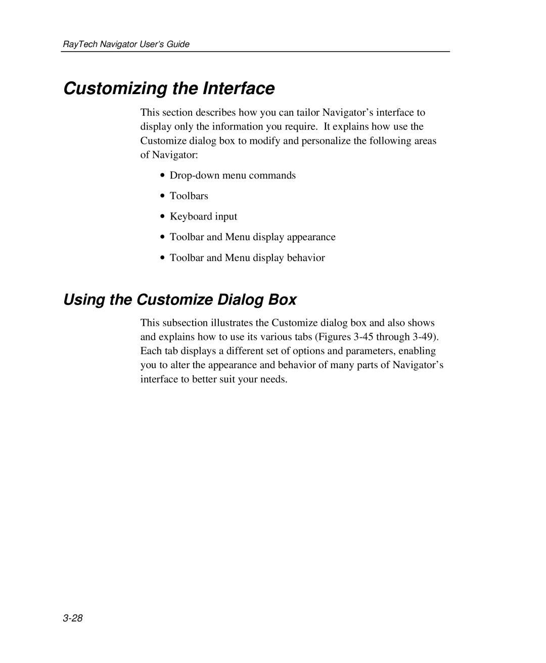 Raymarine Marine GPS System manual Customizing the Interface, Using the Customize Dialog Box 