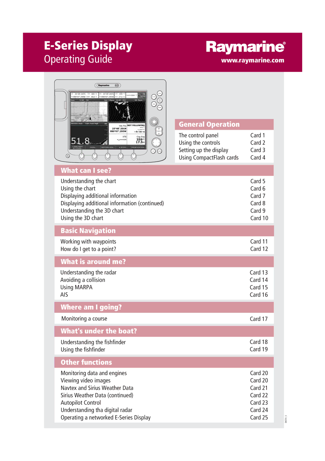 Raymarine Marine RADAR manual General Operation, What can I see?, Basic Navigation, What is around me?, Where am I going? 