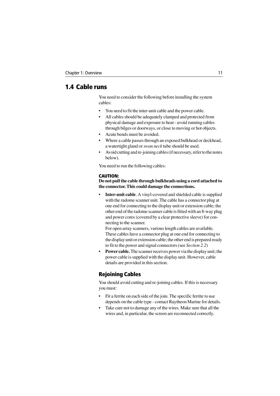 Raymarine Radar Scanner manual Cable runs, Rejoining Cables 