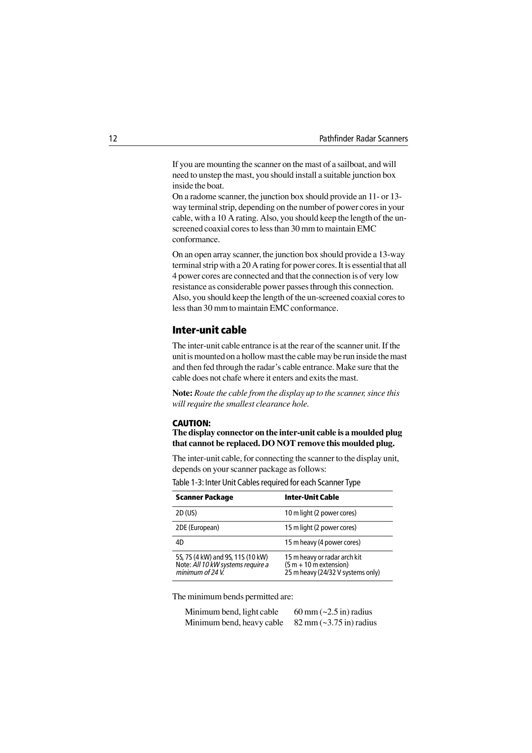 Raymarine Radar Scanner manual Inter-unit cable, Scanner Package Inter-Unit Cable 