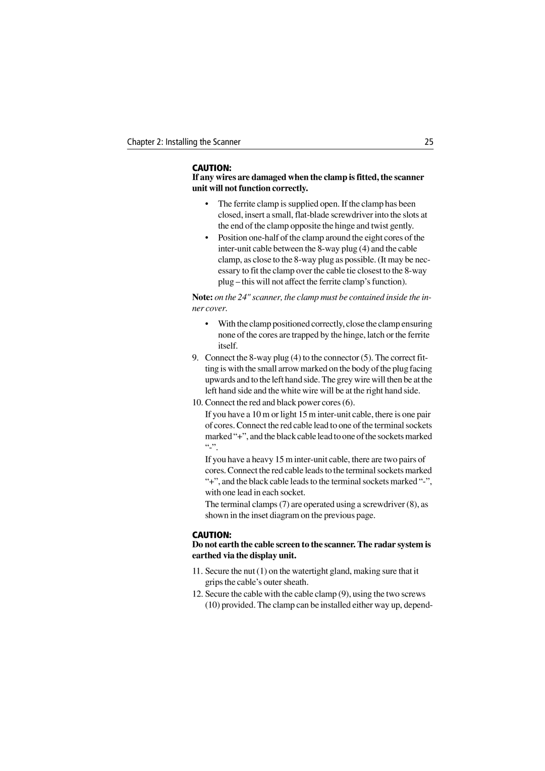 Raymarine Radar Scanner manual Installing the Scanner 