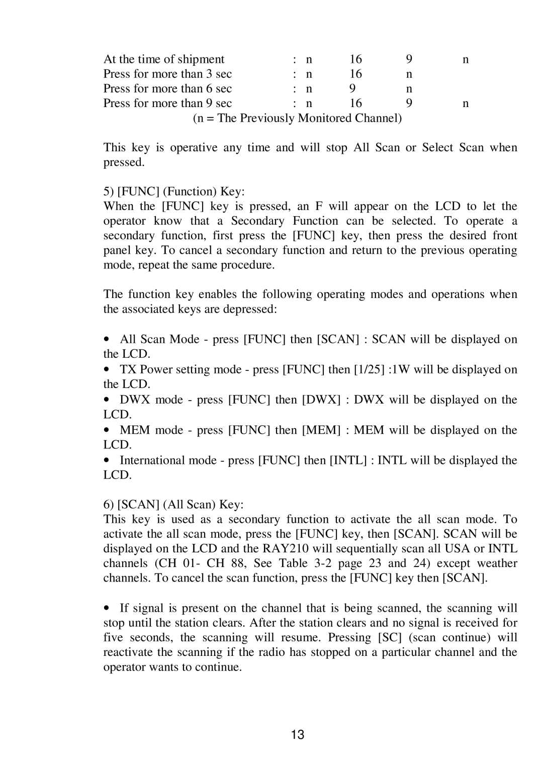 Raymarine RAY 210VHF operation manual 