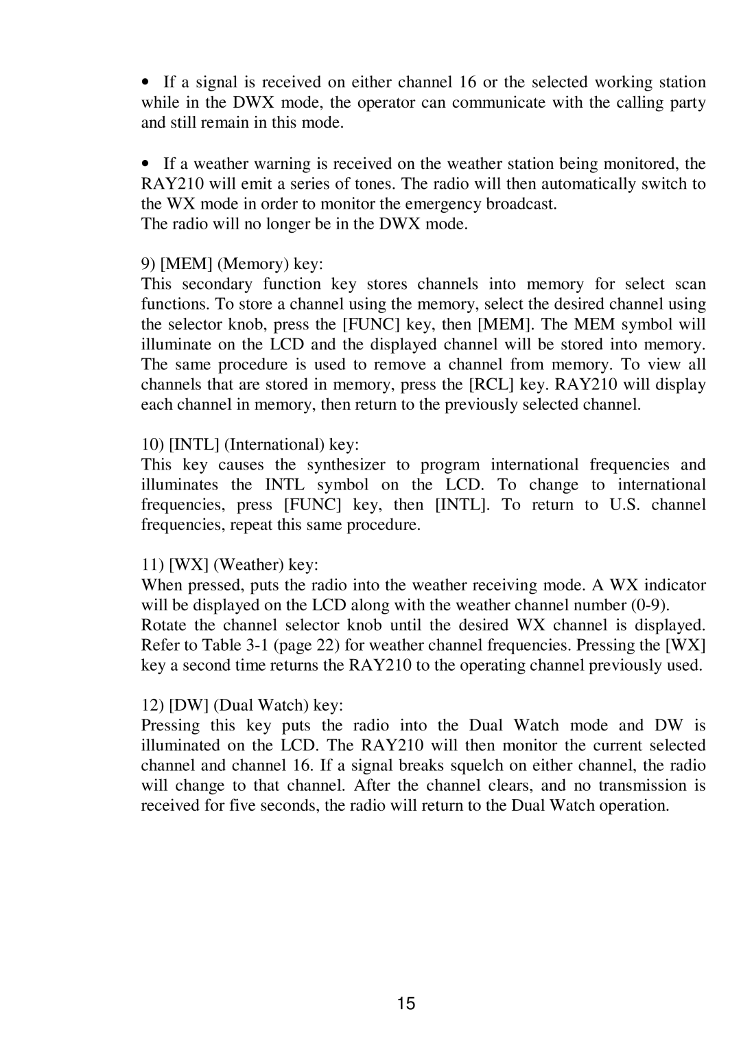 Raymarine RAY 210VHF operation manual 