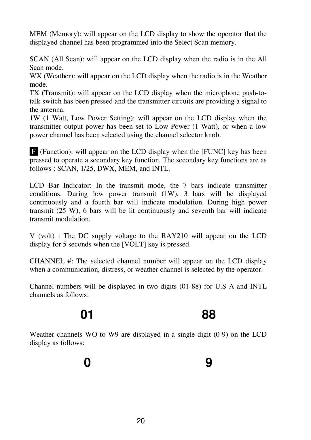 Raymarine RAY 210VHF operation manual 0188 