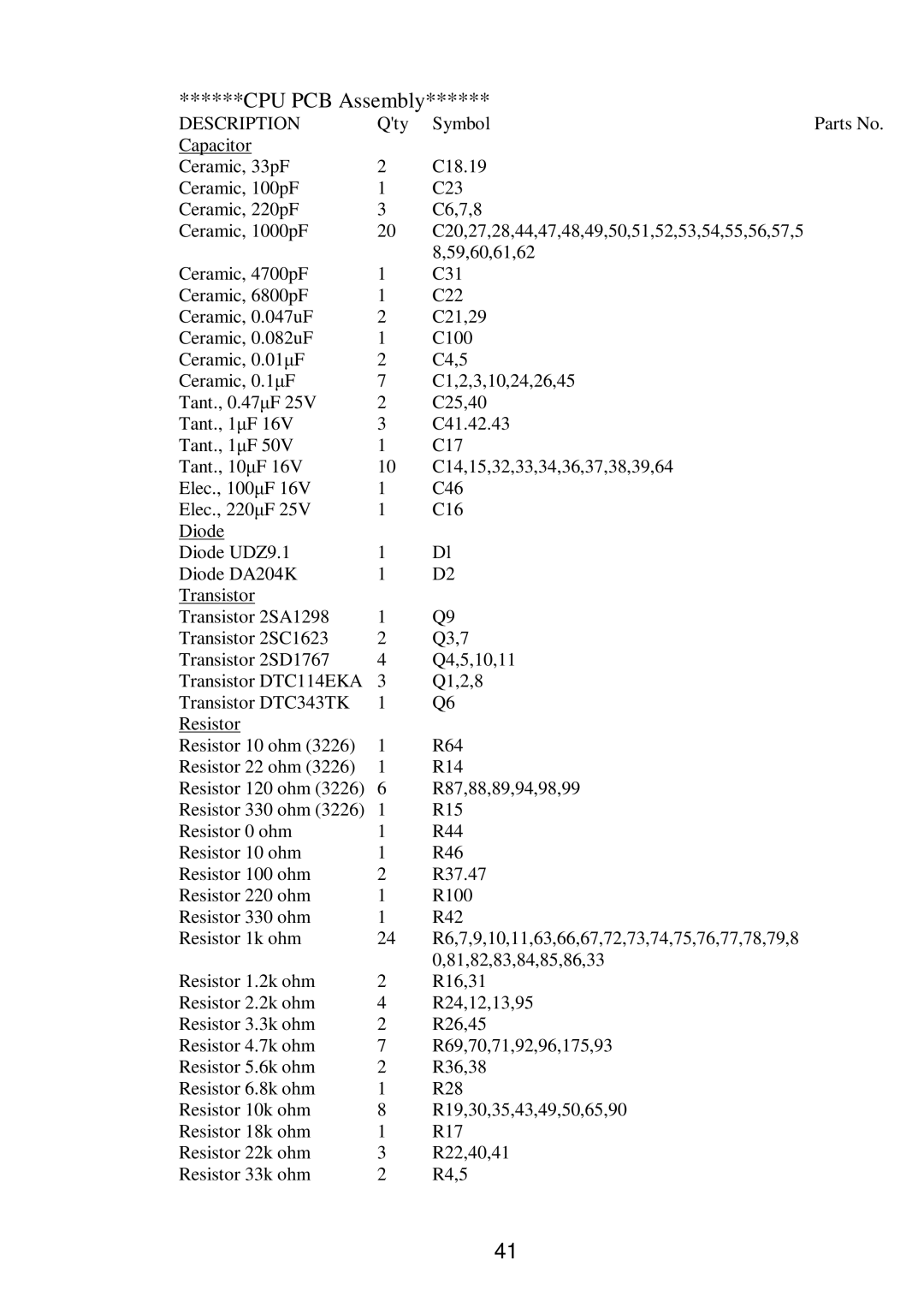 Raymarine RAY 210VHF operation manual CPU PCB Assembly 