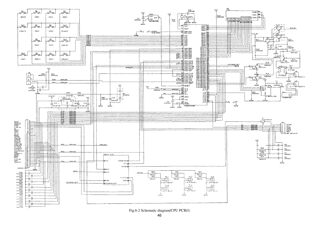 Raymarine RAY 210VHF operation manual Schematic diagram/CPU PCBl 