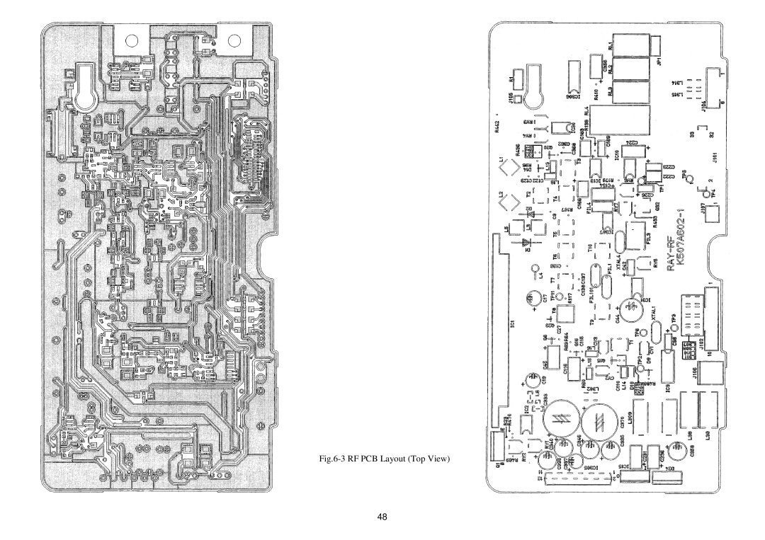 Raymarine RAY 210VHF operation manual RF PCB Layout Top View 