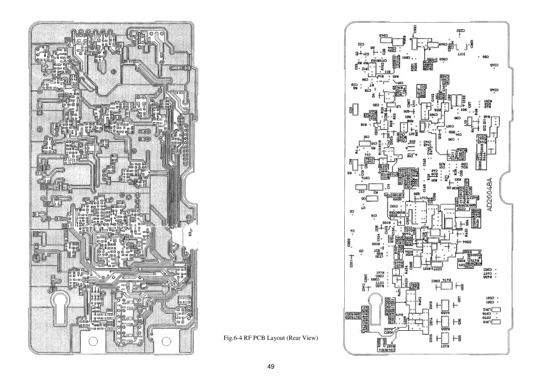 Raymarine RAY 210VHF operation manual RF PCB Layout Rear View 