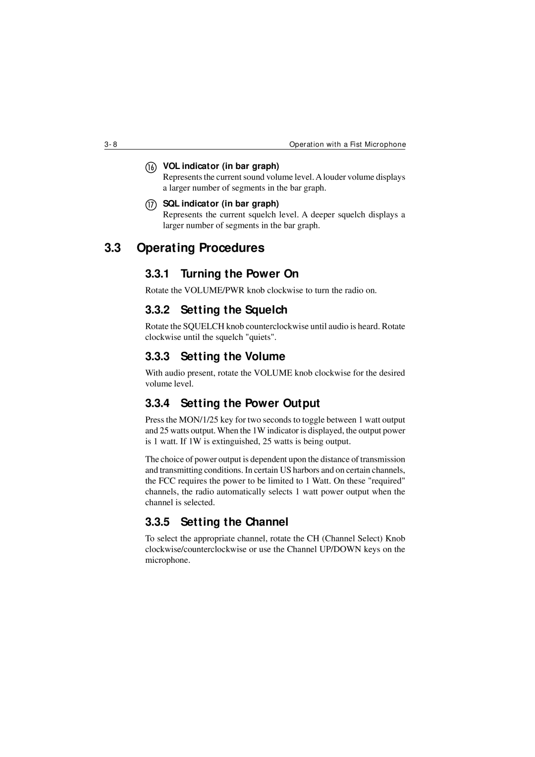 Raymarine Ray215 manual Operating Procedures 