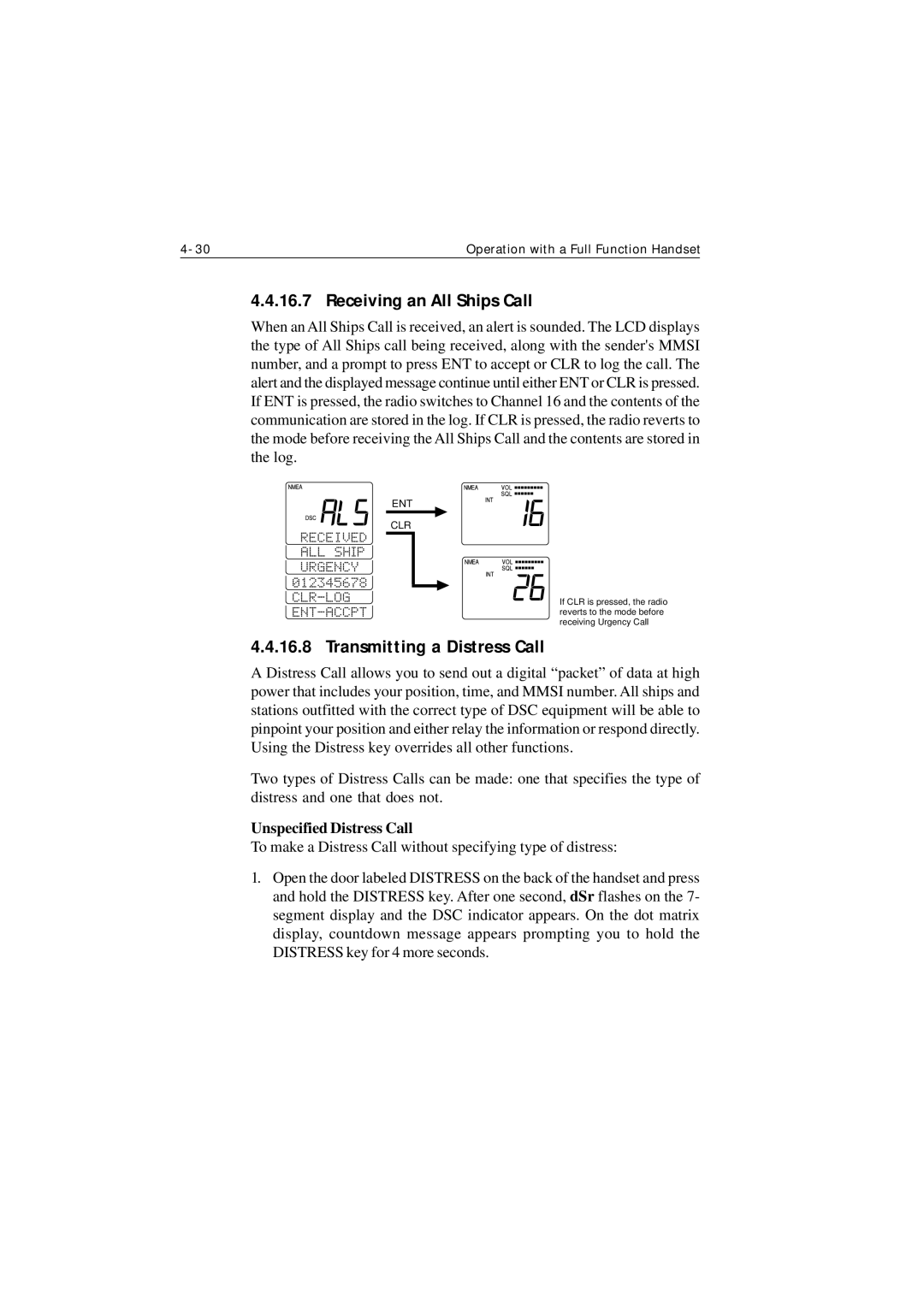 Raymarine Ray215 manual Transmitting a Distress Call, Unspecified Distress Call 