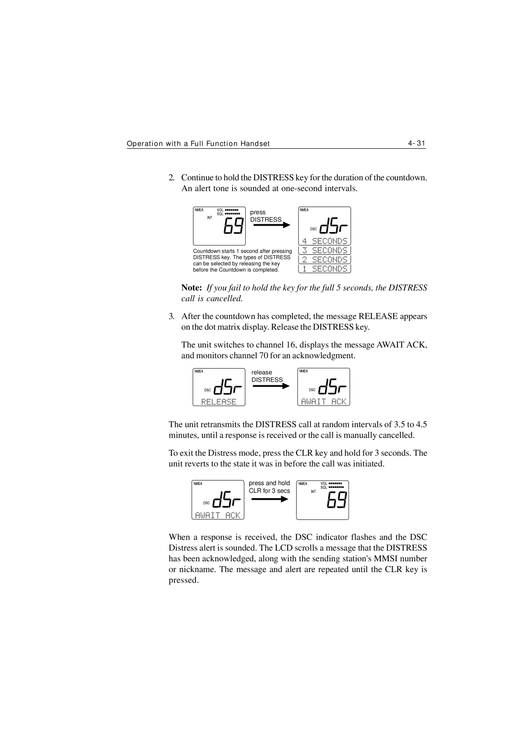 Raymarine Ray215 manual Distress 