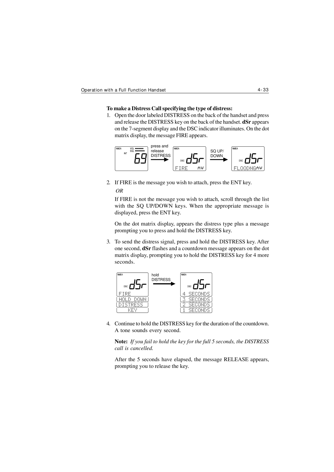 Raymarine Ray215 manual To make a Distress Call specifying the type of distress 