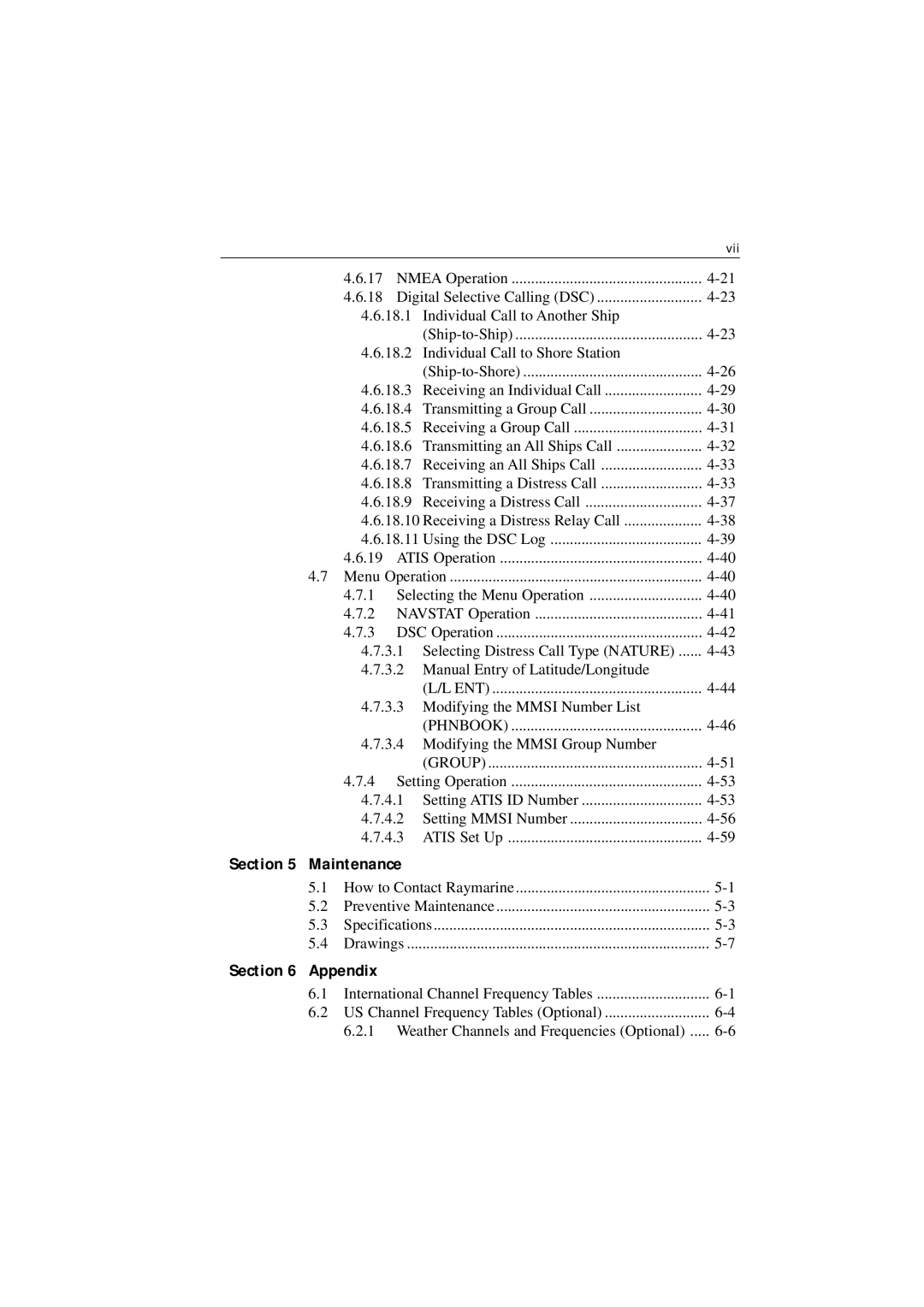 Raymarine Ray215e manual Section Maintenance, Section Appendix 