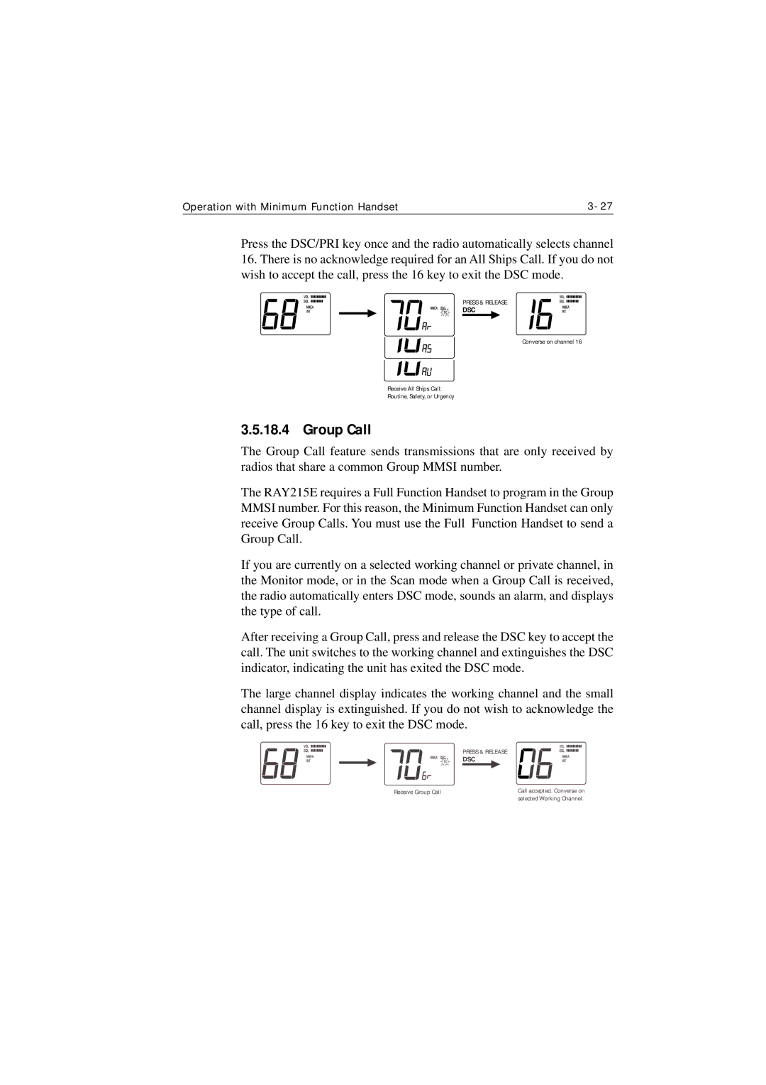 Raymarine Ray215e manual Group Call 