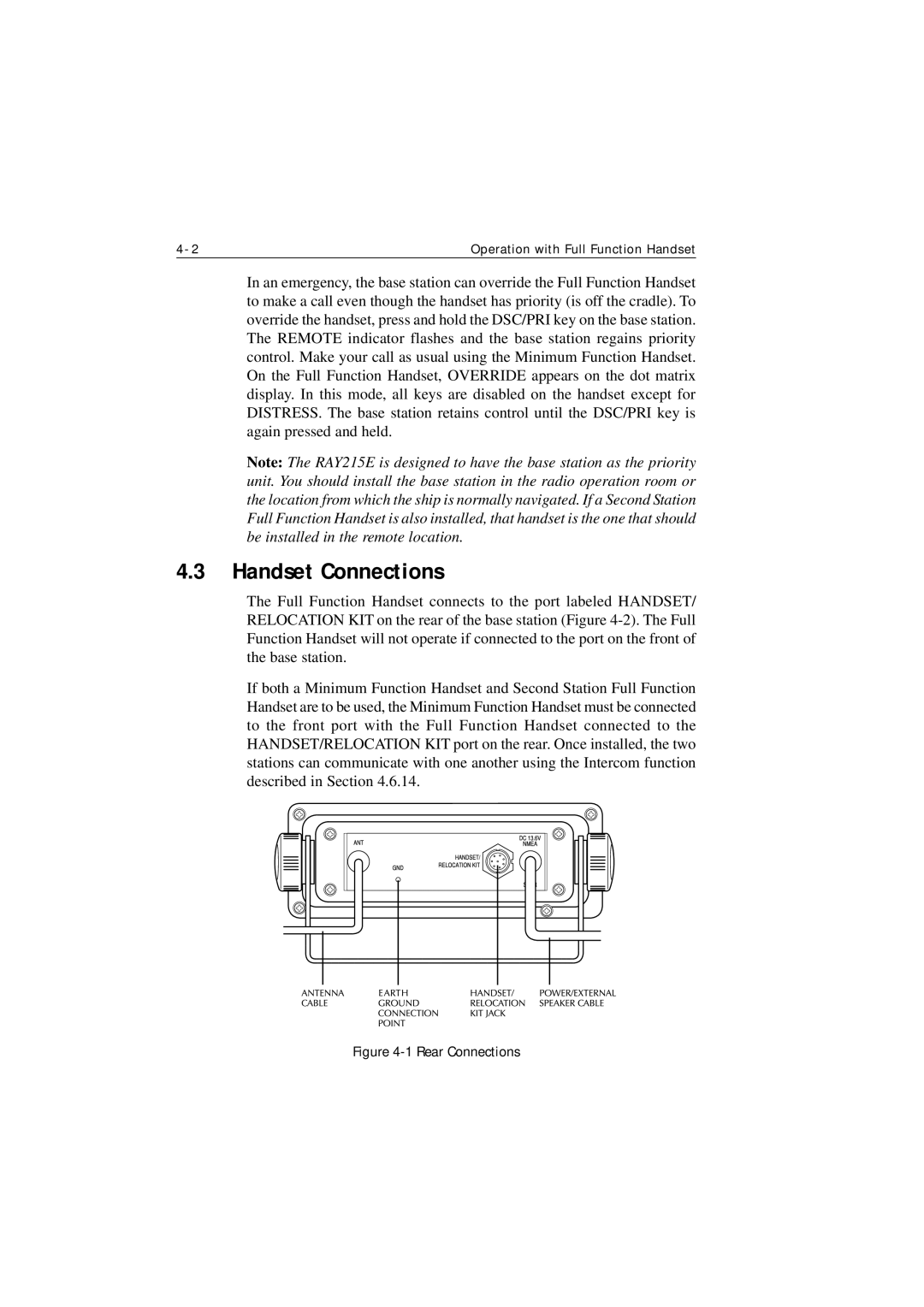 Raymarine Ray215e manual Operation with Full Function Handset 