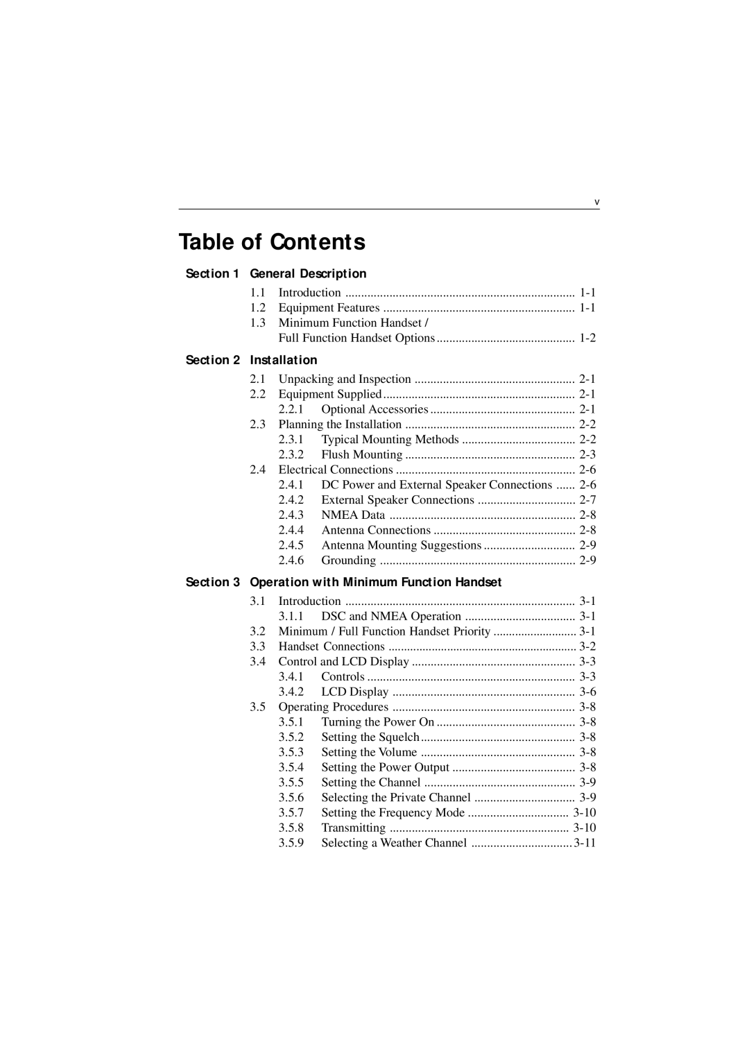 Raymarine Ray215e manual Table of Contents 