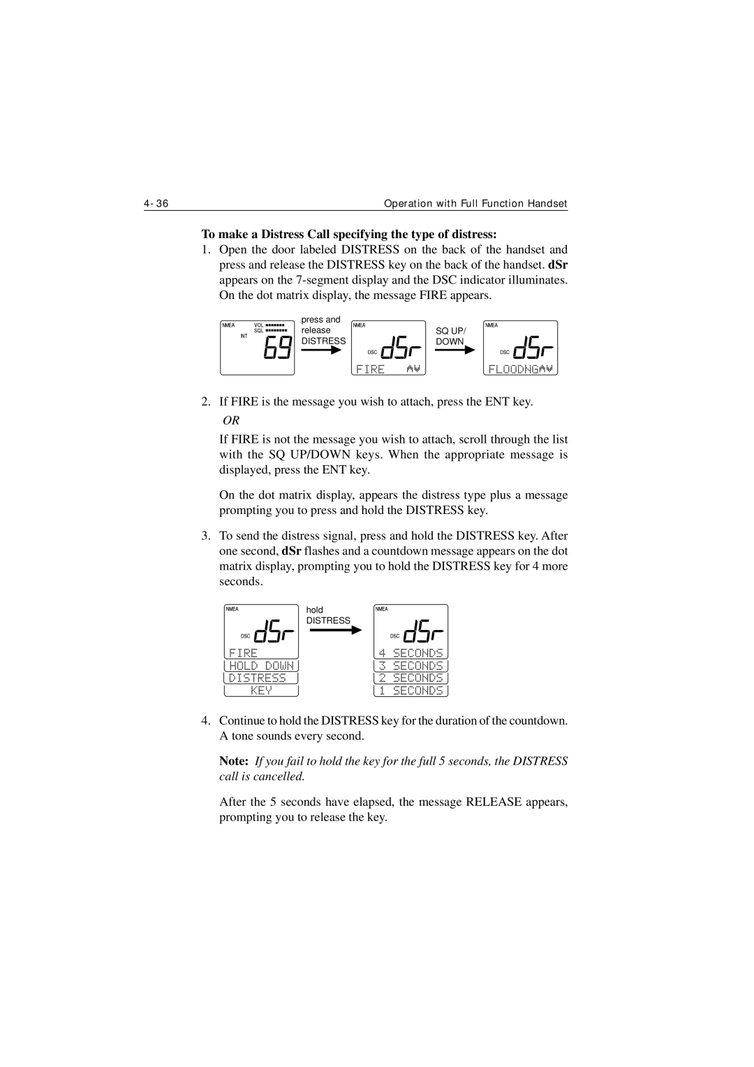 Raymarine Ray215e manual To make a Distress Call specifying the type of distress 