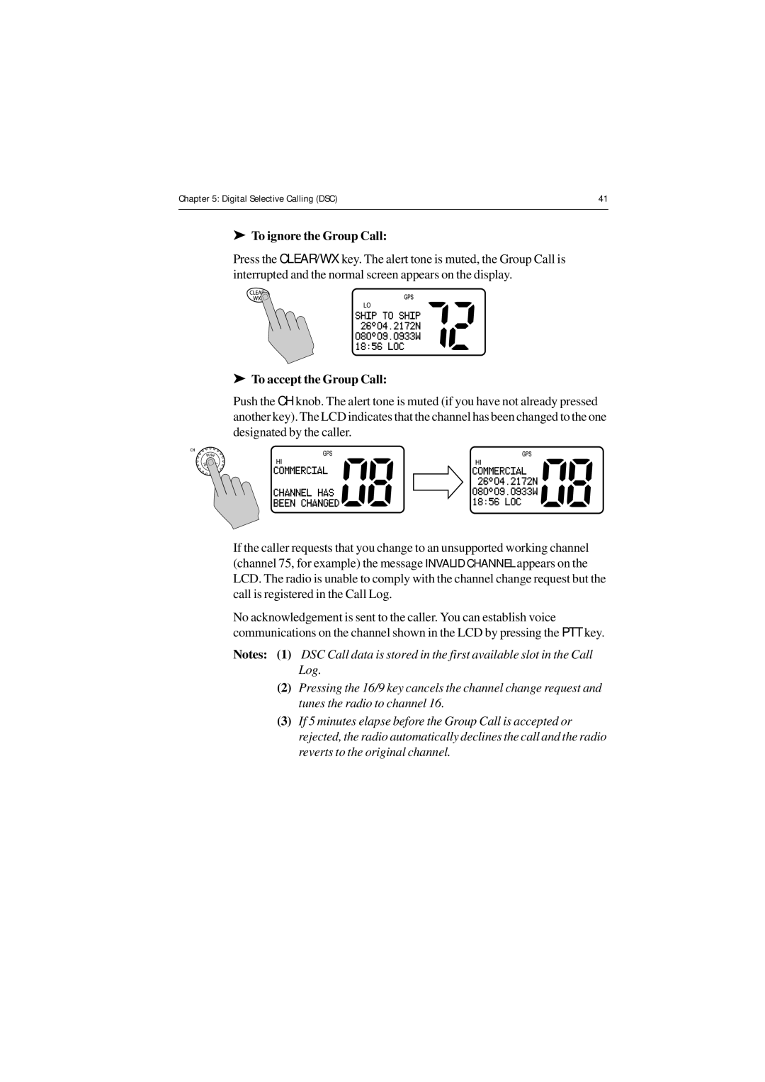 Raymarine Ray54 manual To ignore the Group Call 